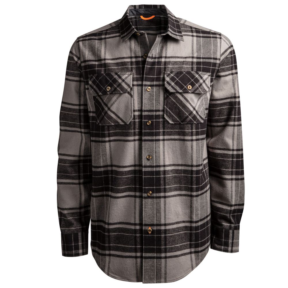 Camasi Timberland Barbati Gri Inchis - Pro® Big & Tall Woodfort Heavyweight Flex Flannel Work - Roma